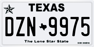 TX license plate DZN9975