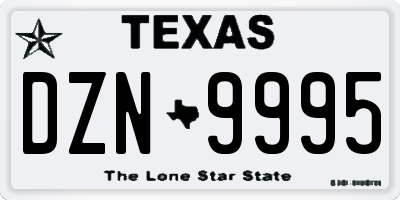 TX license plate DZN9995