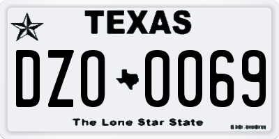 TX license plate DZO0069