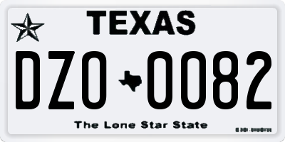 TX license plate DZO0082