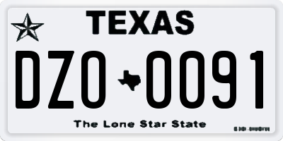 TX license plate DZO0091