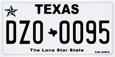 TX license plate DZO0095