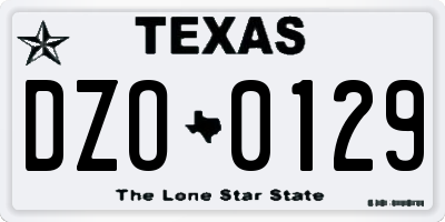 TX license plate DZO0129