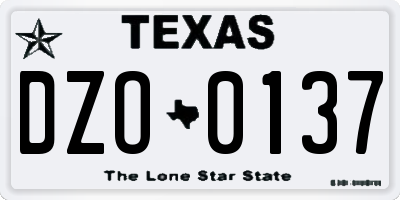 TX license plate DZO0137