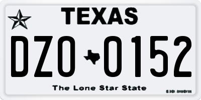 TX license plate DZO0152