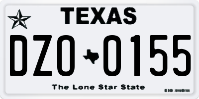 TX license plate DZO0155