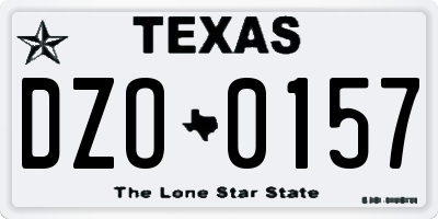 TX license plate DZO0157