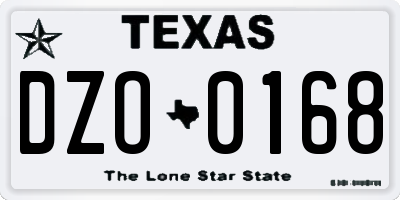 TX license plate DZO0168