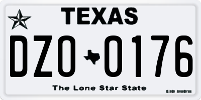 TX license plate DZO0176
