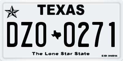 TX license plate DZO0271