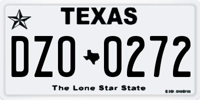 TX license plate DZO0272
