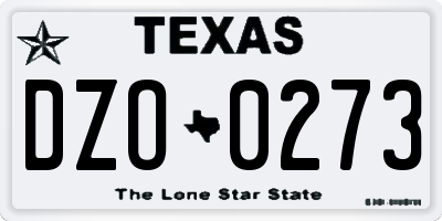 TX license plate DZO0273