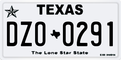 TX license plate DZO0291