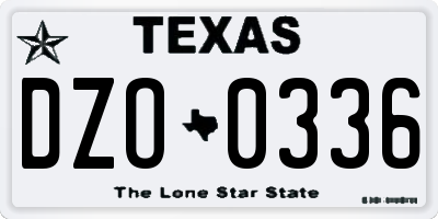 TX license plate DZO0336
