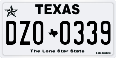 TX license plate DZO0339
