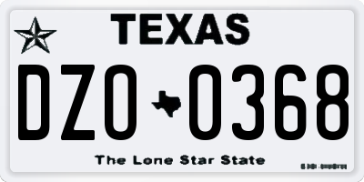 TX license plate DZO0368