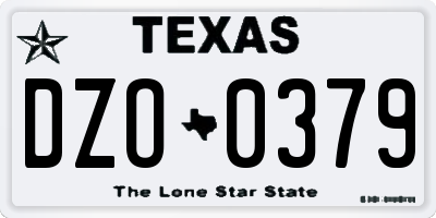 TX license plate DZO0379