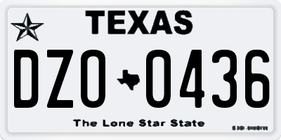 TX license plate DZO0436