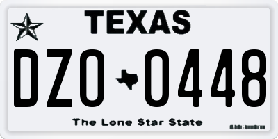 TX license plate DZO0448