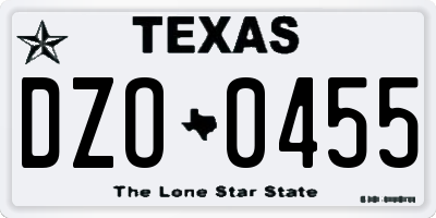 TX license plate DZO0455