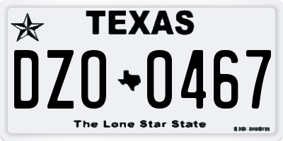 TX license plate DZO0467