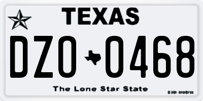 TX license plate DZO0468