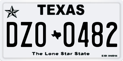 TX license plate DZO0482
