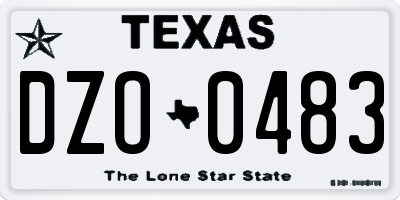 TX license plate DZO0483