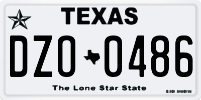 TX license plate DZO0486