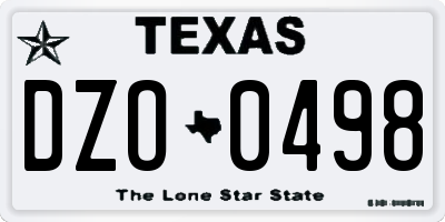 TX license plate DZO0498
