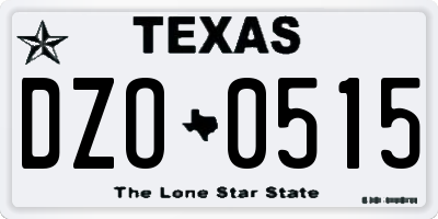 TX license plate DZO0515