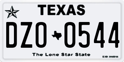 TX license plate DZO0544