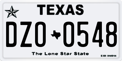 TX license plate DZO0548