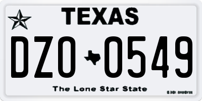 TX license plate DZO0549