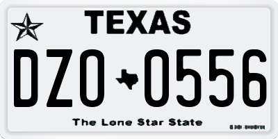 TX license plate DZO0556