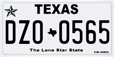 TX license plate DZO0565