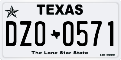 TX license plate DZO0571