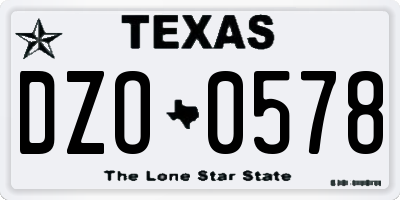 TX license plate DZO0578