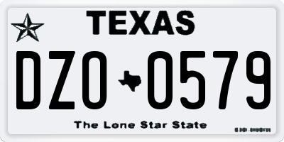 TX license plate DZO0579