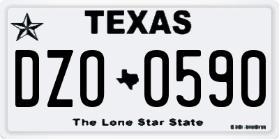 TX license plate DZO0590