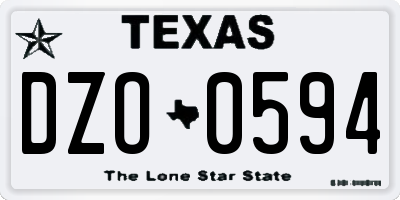TX license plate DZO0594