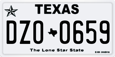 TX license plate DZO0659