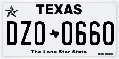 TX license plate DZO0660