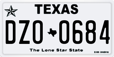 TX license plate DZO0684