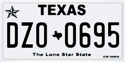 TX license plate DZO0695