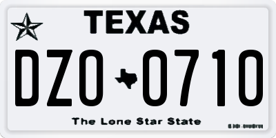 TX license plate DZO0710