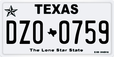 TX license plate DZO0759