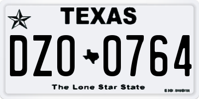 TX license plate DZO0764