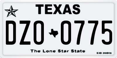 TX license plate DZO0775