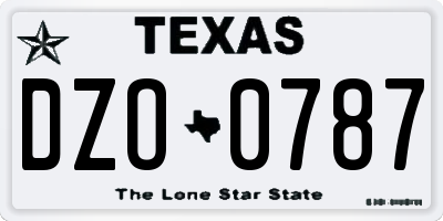 TX license plate DZO0787